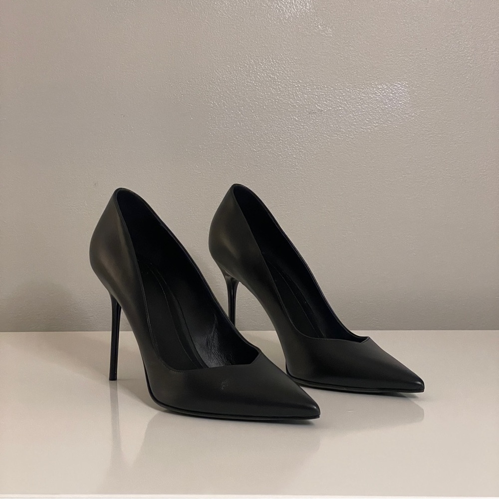 BALMAIN Ruby Pointed Toe Stiletto Pumps in Black - Picture 3 of 9